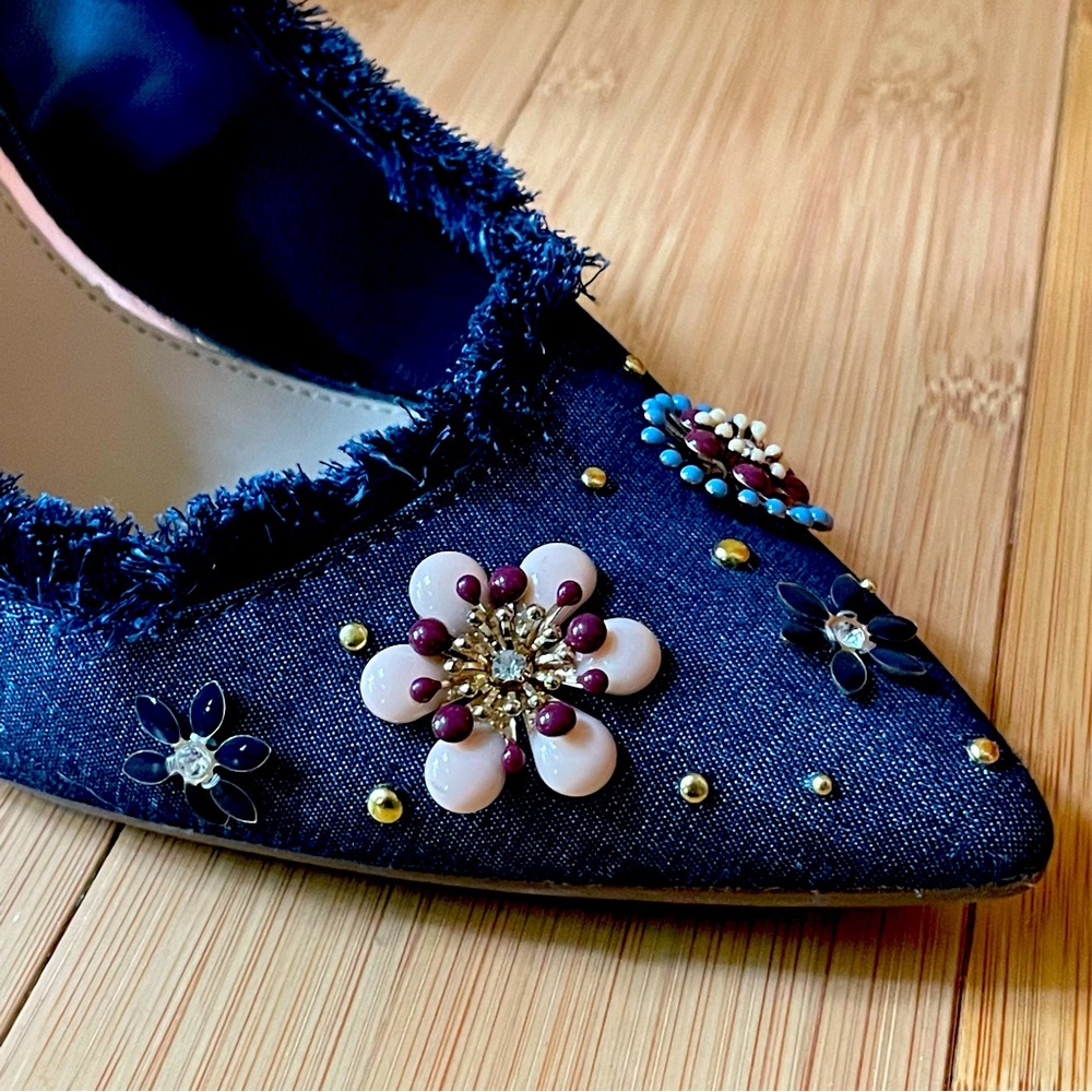 Jessica Simpson Embellished Denim Pumps Size 8